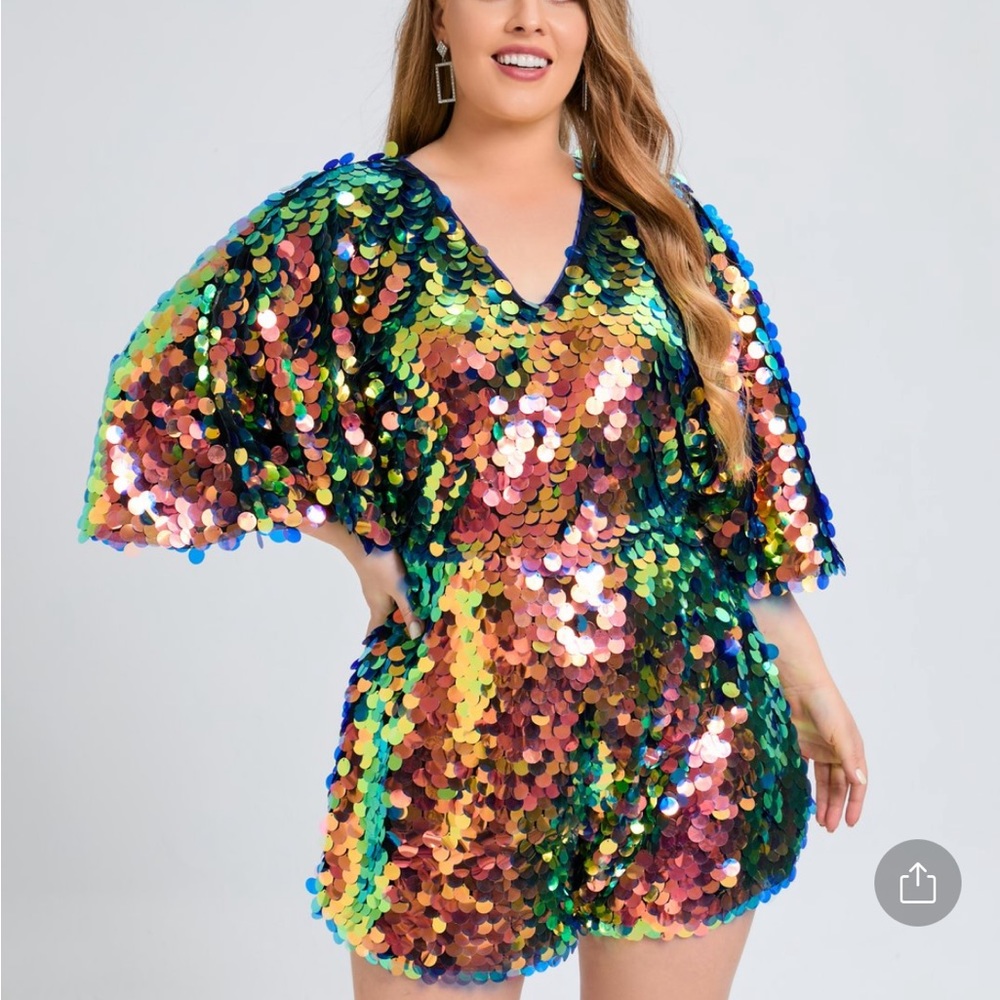 Plus Sequin Romper